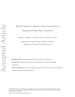 rapid evolution of adaptive niche construction in experimental
