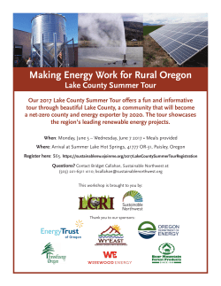 Making Energy Work for Rural Oregon