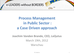 Process Management in Public Sector