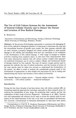 The Use of Cell Culture Systems for the Assessment of General