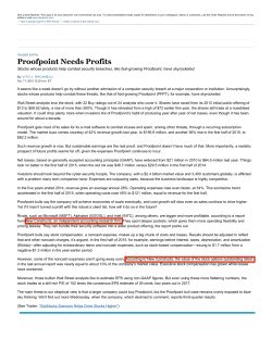 Proofpoint Needs Profits