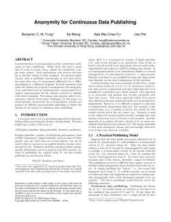 Anonymity for Continuous Data Publishing