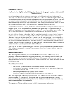 FOR IMMEDIATE RELEASE Jive Turns to Blue Chip Tek for its AWS