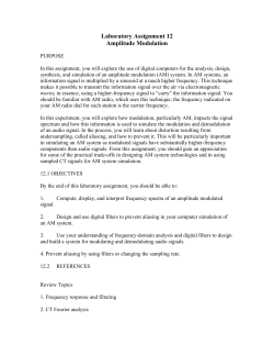 Laboratory Assignment 12 Amplitude Modulation