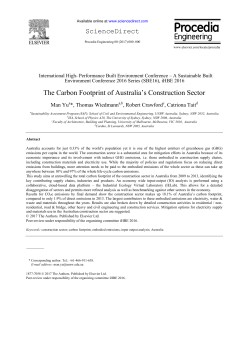 The Carbon Footprint of Australia`s Construction