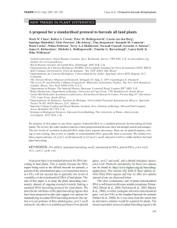 A proposal for a standardised protocol to barcode all land plants