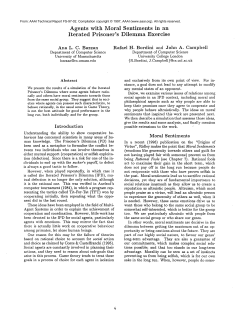 Agents with Moral Sentiments in an Iterated Prisoner`s Dilemma