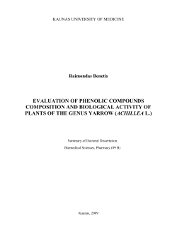 KAUNAS UNIVERSITY OF MEDICINE Raimondas Benetis