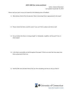 ANTH 1000 Peer review worksheet