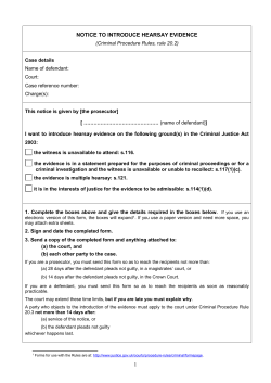 1 notice to introduce hearsay evidence