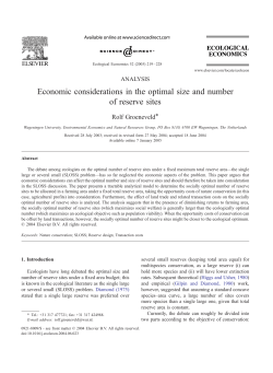 Economic considerations in the optimal size and number of reserve