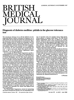 Diagnosis of diabetes mellitus: pitfalls in the glucose