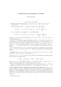 MARTINGALES AND HARMONIC ANALYSIS 1. Conditional