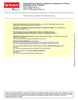 Google Effects on Memory