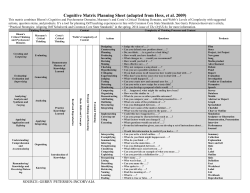 Cognitive Matrix Planning Sheet
