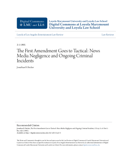 The First Amendment Goes to Tactical: News Media Negligence and