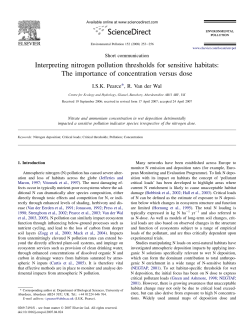 Interpreting nitrogen pollution thresholds for sensitive habitats: The