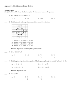 1st Quarter Exam Review