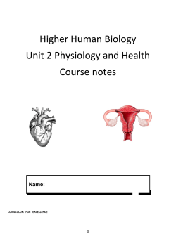 Higher Human Biology Unit 2 Physiology and Health Course notes