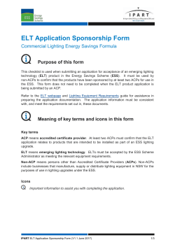 ELT Application Sponsorship Form