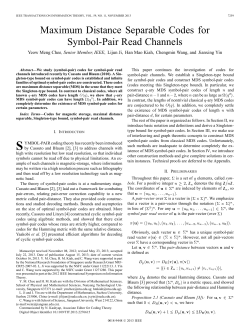 Maximum Distance Separable Codes for Symbol