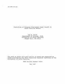 Prediction of Nuisance Blue-green Algal Growth in North Carolina