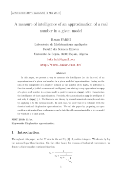 A measure of intelligence of an approximation of a real number in a