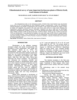 Ethnobotanical survey of some important herbaceous plants of
