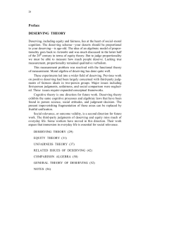 Preface DESERVING THEORY