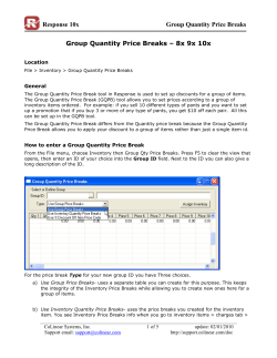 Group Quantity Price Breaks 6.x - Response Support