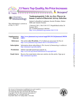 Innate Control of Bacterial Airway Infection Nonhematopoietic Cells