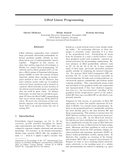 Lifted Linear Programming - JMLR Workshop and Conference