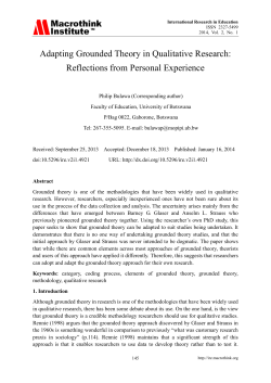 Adapting Grounded Theory in Qualitative Research
