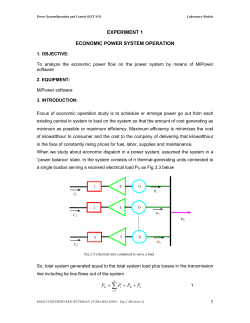 Exp1:Economic Power system operation