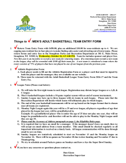 MEN`S ADULT BASKETBALL TEAM ENTRY FORM