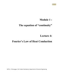 Fourier`s Law of Heat Conduction