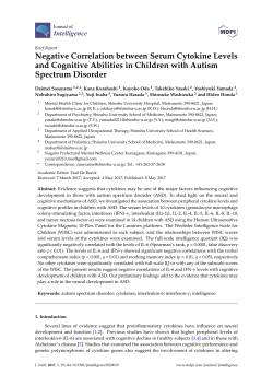 Negative Correlation between Serum Cytokine Levels and Cognitive
