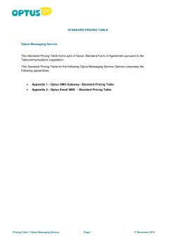 Messaging Pricing table