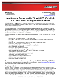 New Snap-on Rechargeable 7.2 Volt LED Work