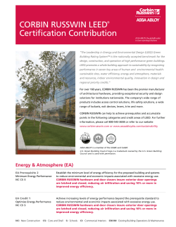 CORBIN RUSSWIN LEED® Certification Contribution