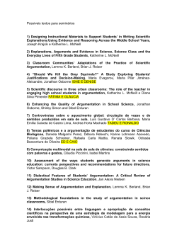 Poss&iacute;veis textos para semin&aacute;rios 1) Designing Instructional