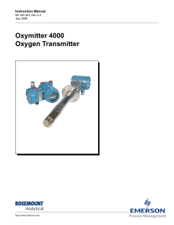 Oxymitter 4000 Oxygen Transmitter