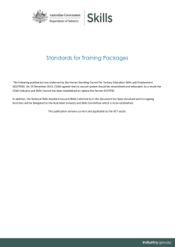 Standards for Training Packages - Department of Education and