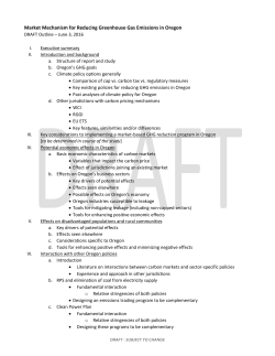 Market Mechanism for Reducing Greenhouse Gas Emissions in