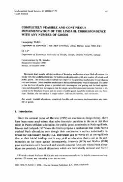 Guoqiang TIAN Qi LI* Since the seminal paper of Hurwicz