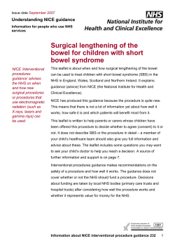 Surgical lengthening of the bowel for children with short