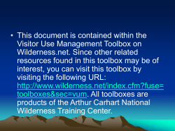 Red River Gorge Limits of Acceptable Change