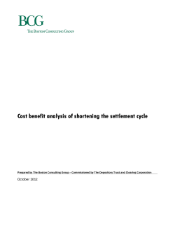 Cost benefit analysis of shortening the settlement cycle