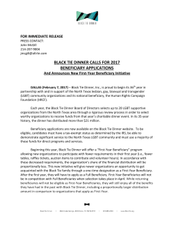 black tie dinner calls for 2017 beneficiary applications
