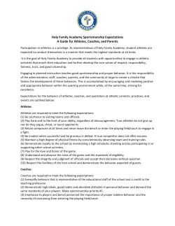 Holy Family Academy Sportsmanship Expectations A Guide for